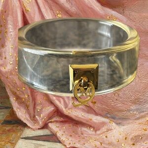 Alexander McQueen Clear Bracelet with Gold Hardware